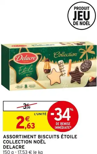 Intermarché Delacre assortiment biscuits étoile collection noël offre
