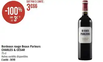 Charles & césar bordeaux rouge beaux parleurs