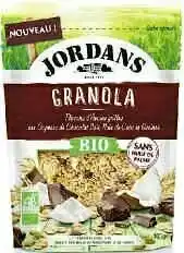 Spar FLOCONS D’AVOINES GRILLÉS AU COPEUX DE CHOCOLAT NOIR, NOIX DE COCO ET GRAINE DE COURGE GRANOLA BIO offre