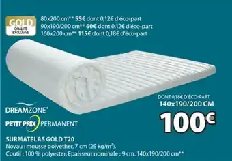 JYSK Surmatelas Gold T20 Dreamzone offre