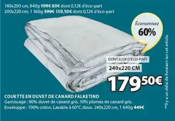 JYSK Couette En Duvet De Canard Falketind offre