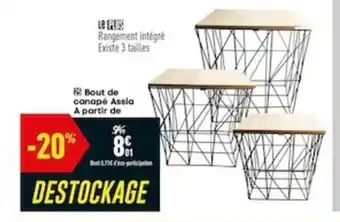 Conforama Bout de canapé Assia offre