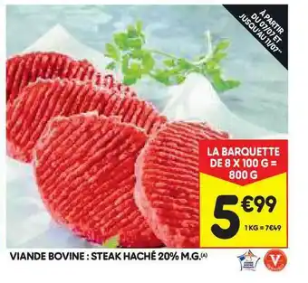 Leader Price Viande Bovine : Steak Haché 20% M.g. offre