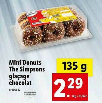 Lidl Mini Donuts The Simpsons Glaçage Chocolat offre