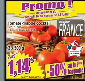 Norma Tomate Grappe Cocktail -50% Sur La 2ème Barquette offre