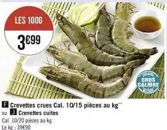Spar Crevettes Crues Cal. 10-15 Pièces Au Kg Ou Crevettes Cuites offre