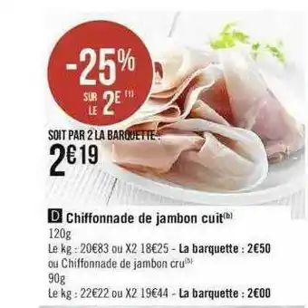 Spar Chiffonnade De Jambon Cuit offre