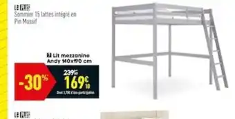 Conforama Lit mezzanine Andy offre