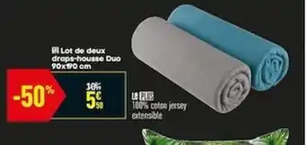 Conforama Lot de deuc draps-housse Duo offre