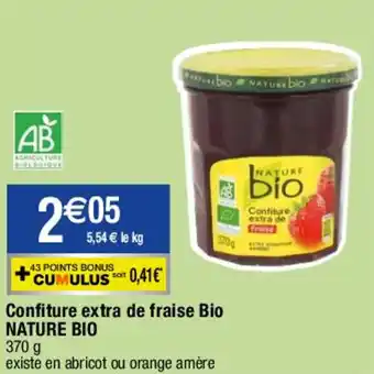 Confiture extra de fraise bio NATURE BIO