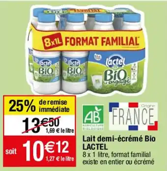 Migros Lait demi-écrémé bio LACTEL offre
