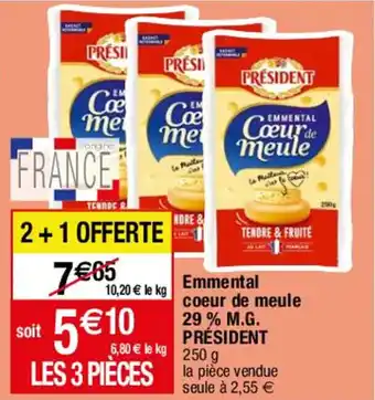 Migros Emmental coeur de meule 29% M.G. PRÉSIDENT offre