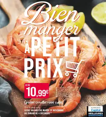 Match Grosses crevettes roses cuites offre