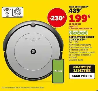 Super U Irobot aspirateur robot connecté offre