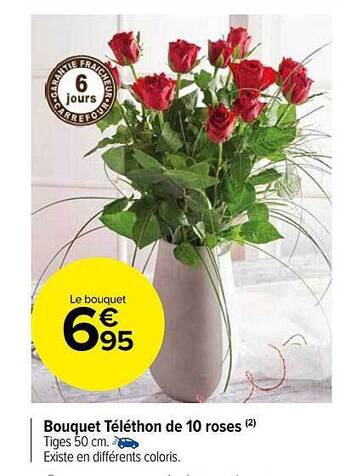 Carrefour Market Bouquet téléthon de 10 roses offre