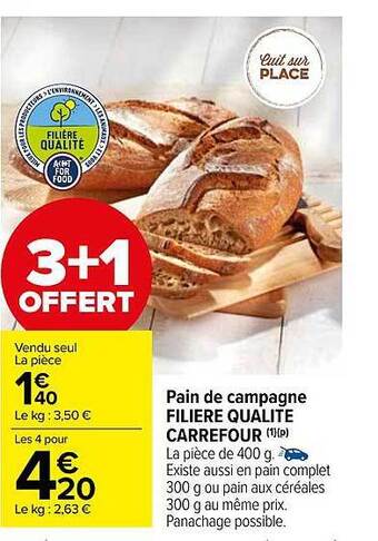 Carrefour Market Pain de campagne filière qualité carrefour offre