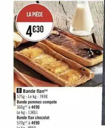 Géant Casino Bande flan compote ou chocolat offre