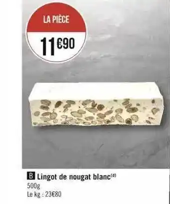 Lingot de nougat blanc