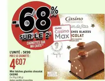 Géant Casino Mini bûches glaceés chocolat casino offre