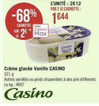 Géant Casino Crème glacée vanille casino offre
