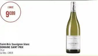 Saint-bris sauvignon blanc domaine saint prix