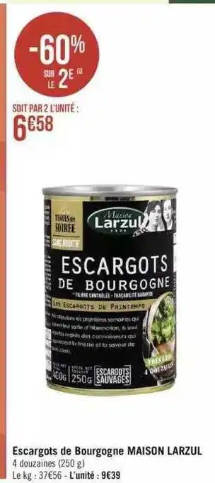 Géant Casino Escargots de bourgogne maison larzul offre