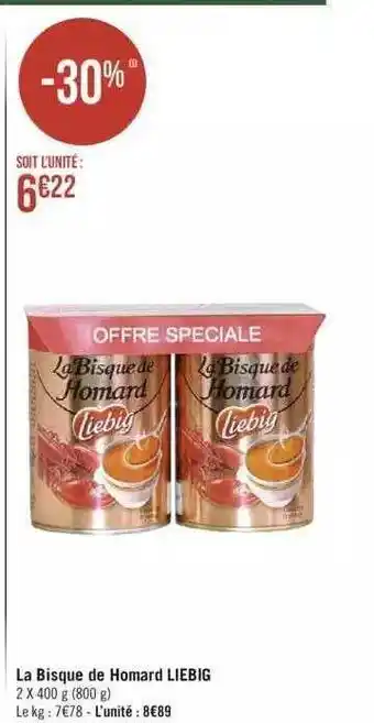 Géant Casino La bisque de homard liebig offre