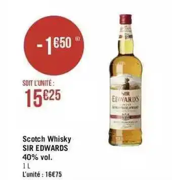 Géant Casino Scotch whisky sir edwards offre