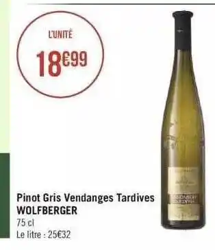 Pinot gris vendanges tardives wolfberger