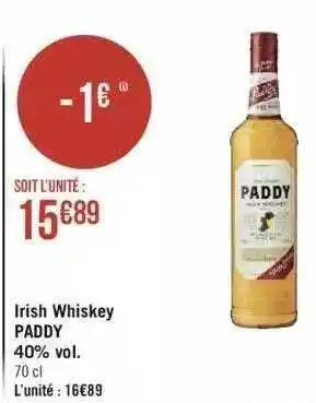 Géant Casino Irish whiskey paddy offre