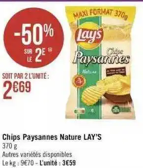 Géant Casino Chips paysannes nature lay's offre