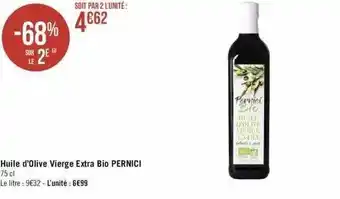 Géant Casino Huile d'olive vierge extra bio pernici offre
