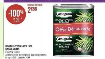 Géant Casino Haricots verts extra-fins cassegrain offre