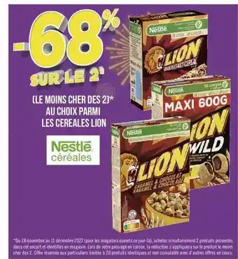 Géant Casino Céréales lion offre