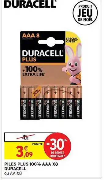 Piles plus 100% aaa x8 duracell