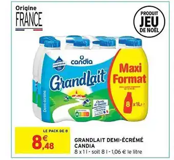 Intermarché Contact Grandlait demi-écrémé candia offre