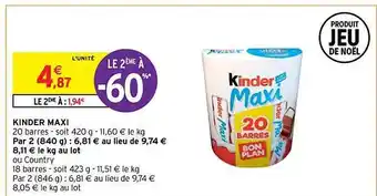 Intermarché Contact Kinder maxi offre