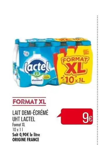 Match Lait demi-écrémé uht lactel offre
