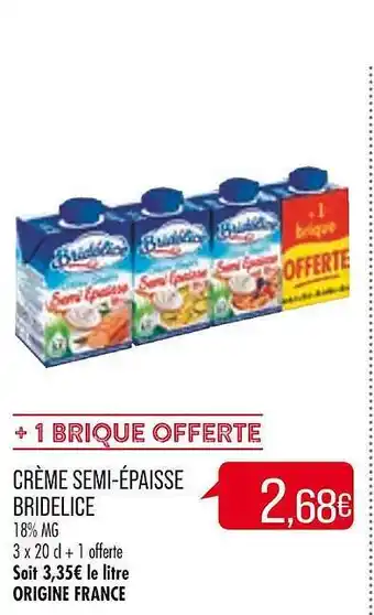 Match Crème semi-épaisse bridelice offre
