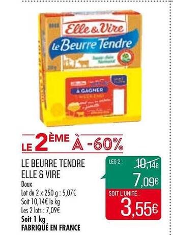 Match Le beurre tendre elle & vire offre