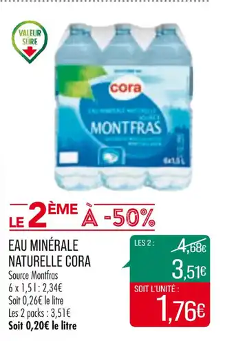 Match Eau minérale naturelle CORA offre
