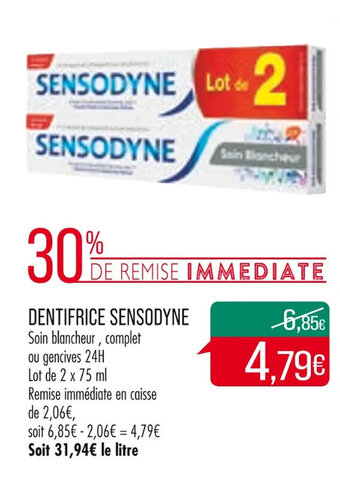 Match Dentifrice SENSODYNE offre