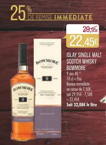 Match Islay single malt scocth whisky BOWMORE offre