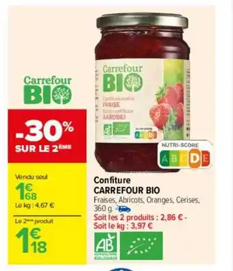 Carrefour Confiture carrefour bio offre