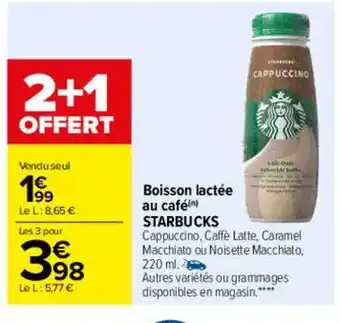 Carrefour Boisson lactée au café starbucks offre