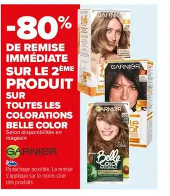 Carrefour Les colorations belle color garnier offre