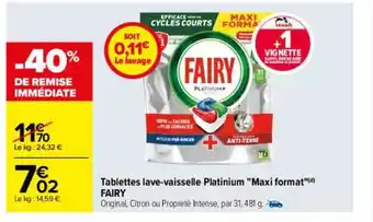 Carrefour Tablettes lave-vaisselle platinium offre