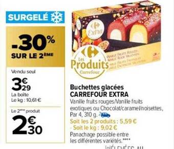 Carrefour Bûchettes glacées carrefour extra offre