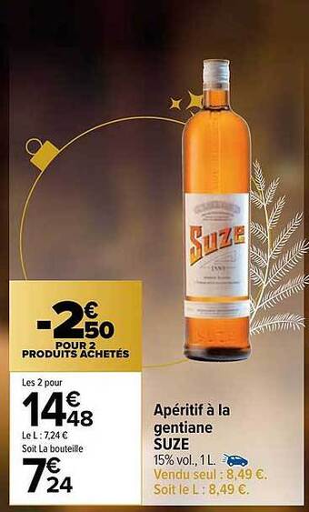 Carrefour Market Apéritif à la gentiane suze offre