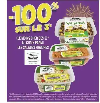 Géant Casino Salade fraîches pierre martinet offre